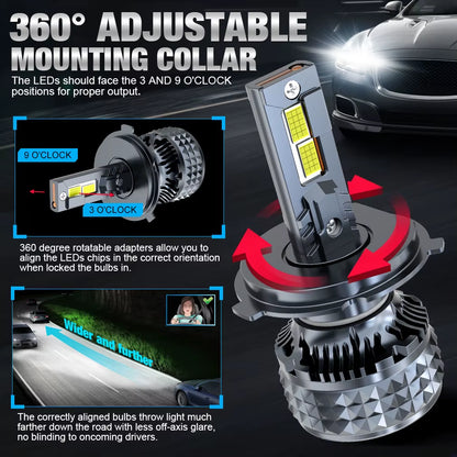 H1 H4 H7 Led H8 H11 9005 HB3 9006 HB4 9012 Hir2 Canbus 140W 30000LM 15Pcs CSP Chips Car Headlight Bulb for Automobiles Lamp 12V